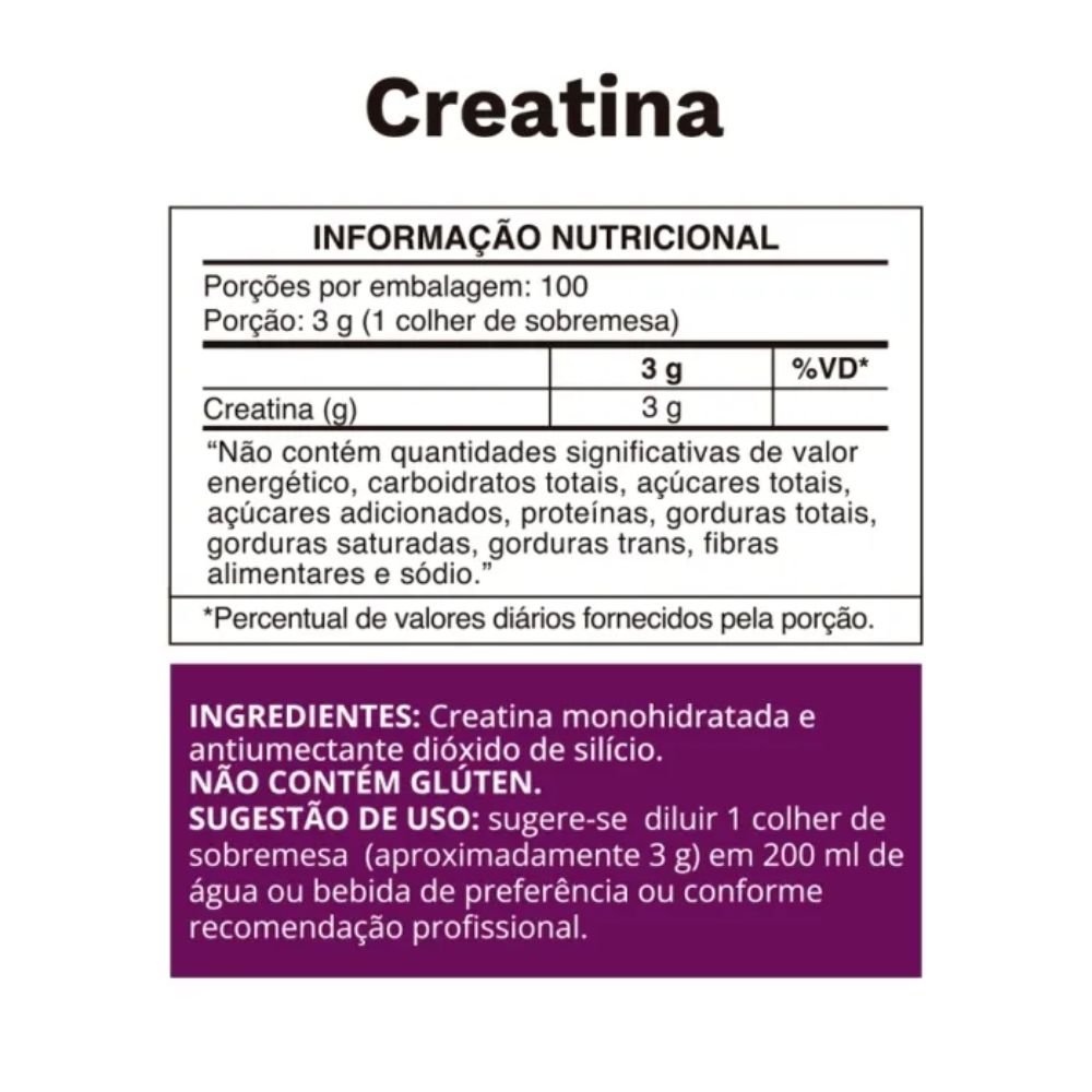 100% Creatina Monohidratada 300g - Imagem 2
